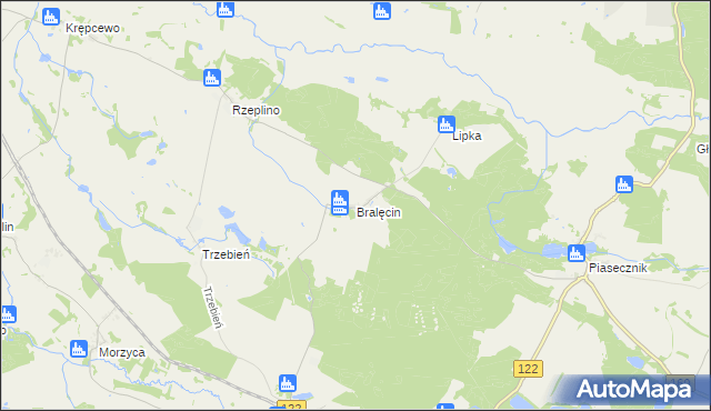 mapa Bralęcin, Bralęcin na mapie Targeo