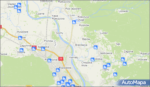 mapa Brandwica, Brandwica na mapie Targeo
