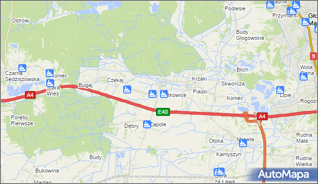 mapa Bratkowice, Bratkowice na mapie Targeo