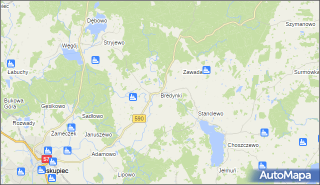 mapa Bredynki, Bredynki na mapie Targeo