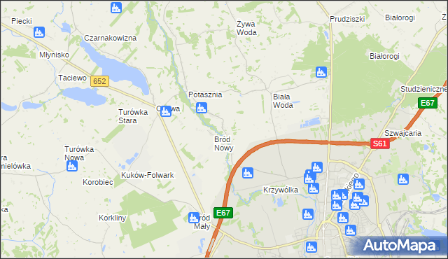 mapa Bród Stary, Bród Stary na mapie Targeo