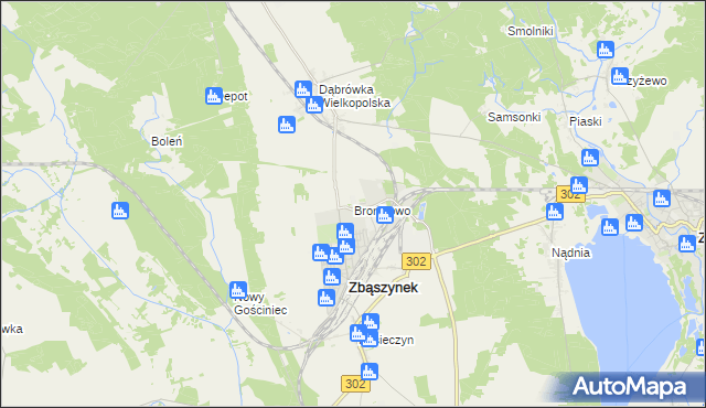 mapa Bronikowo gmina Zbąszynek, Bronikowo gmina Zbąszynek na mapie Targeo