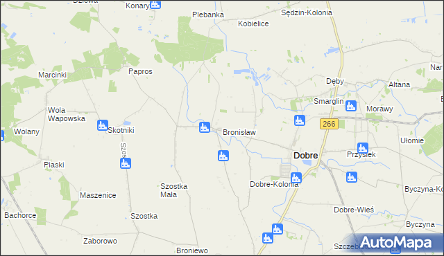 mapa Bronisław gmina Dobre, Bronisław gmina Dobre na mapie Targeo
