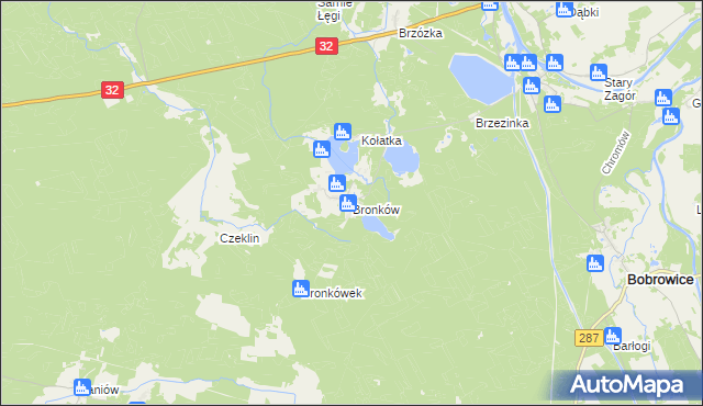 mapa Bronków, Bronków na mapie Targeo