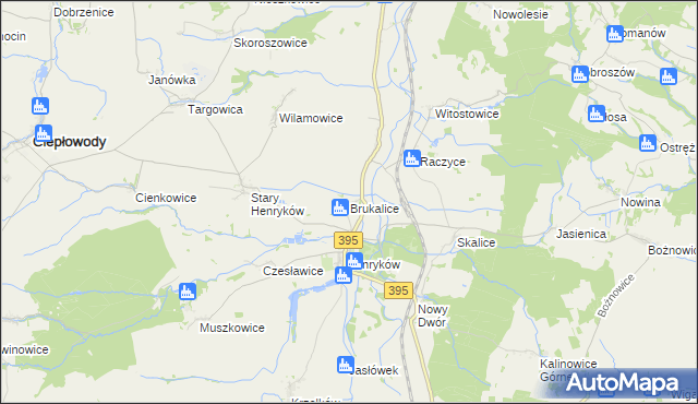 mapa Brukalice, Brukalice na mapie Targeo