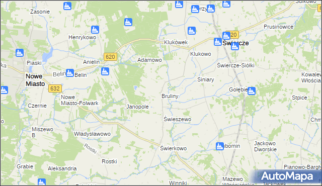 mapa Bruliny, Bruliny na mapie Targeo