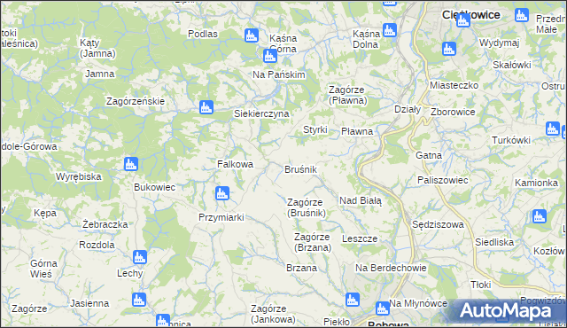 mapa Bruśnik, Bruśnik na mapie Targeo