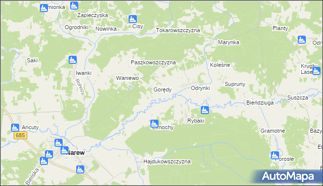 mapa Bruszkowszczyzna, Bruszkowszczyzna na mapie Targeo