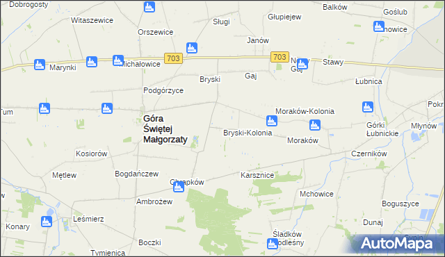 mapa Bryski-Kolonia, Bryski-Kolonia na mapie Targeo