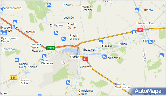 mapa Brzeziczki, Brzeziczki na mapie Targeo
