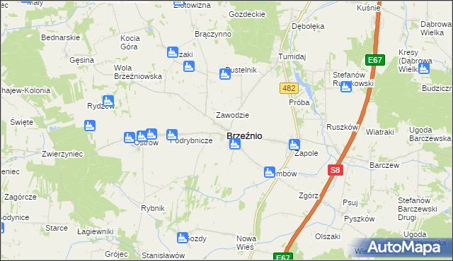 mapa Brzeźnio, Brzeźnio na mapie Targeo