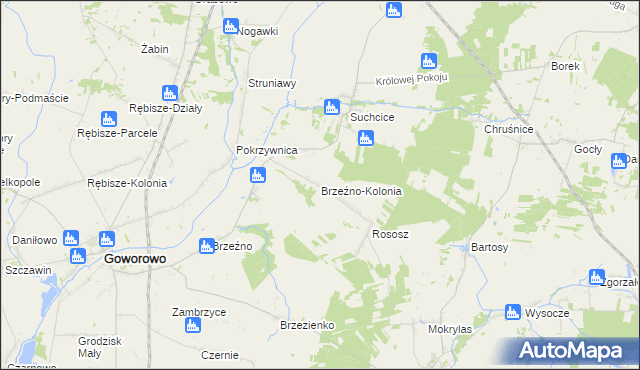 mapa Brzeźno-Kolonia, Brzeźno-Kolonia na mapie Targeo