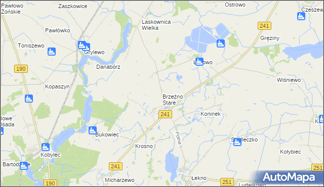 mapa Brzeźno Stare, Brzeźno Stare na mapie Targeo