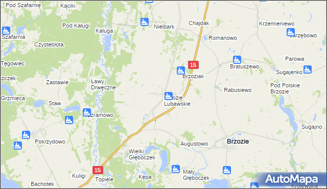 mapa Brzozie Lubawskie, Brzozie Lubawskie na mapie Targeo
