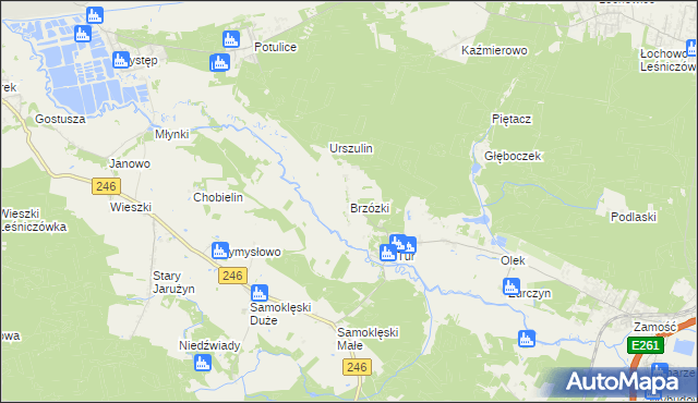 mapa Brzózki gmina Szubin, Brzózki gmina Szubin na mapie Targeo