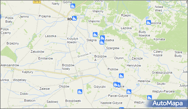 mapa Brzozów A, Brzozów A na mapie Targeo