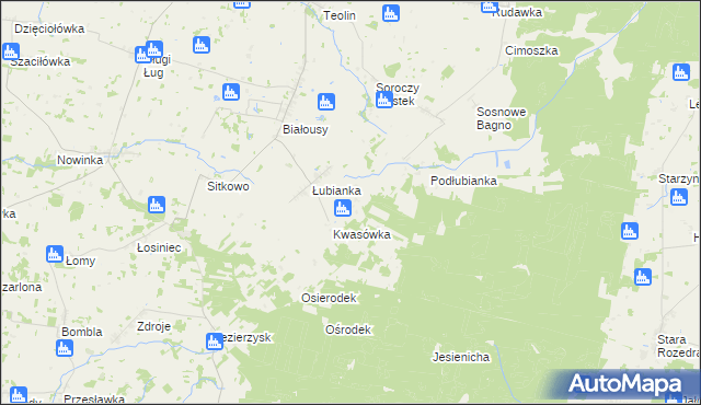 mapa Brzozowe Błoto, Brzozowe Błoto na mapie Targeo