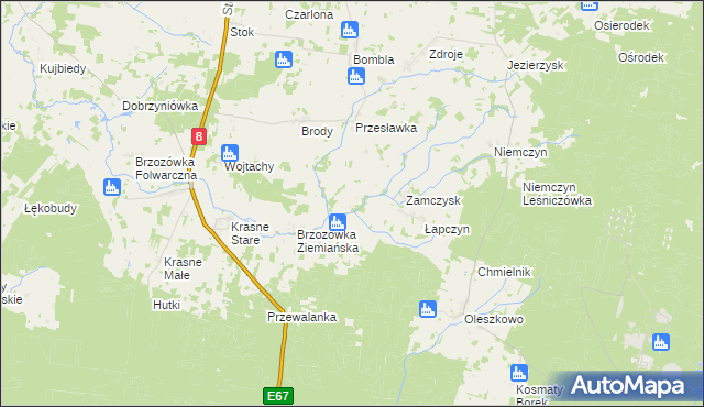 mapa Brzozówka Strzelecka, Brzozówka Strzelecka na mapie Targeo