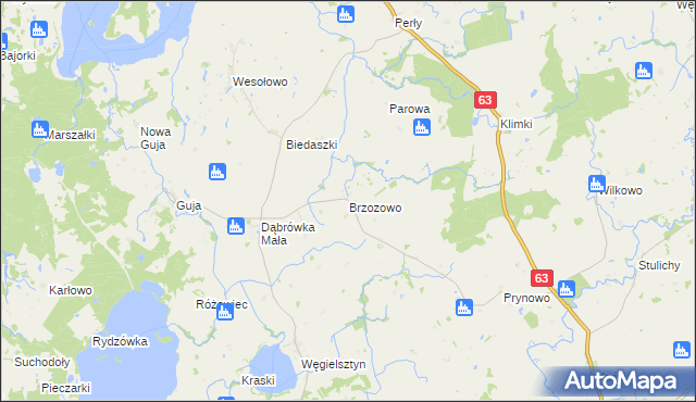 mapa Brzozowo gmina Węgorzewo, Brzozowo gmina Węgorzewo na mapie Targeo