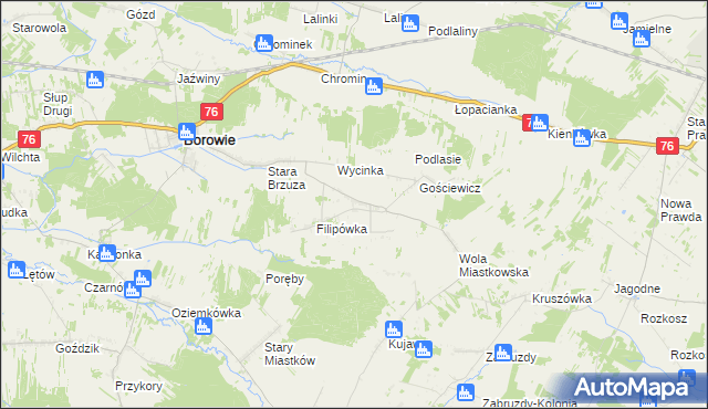 mapa Brzuskowola, Brzuskowola na mapie Targeo