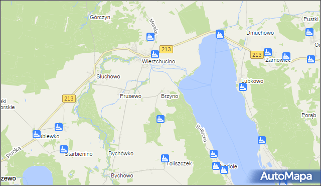 mapa Brzyno, Brzyno na mapie Targeo
