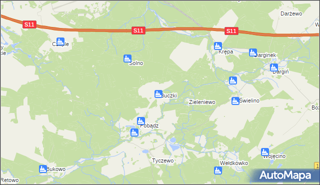 mapa Buczki gmina Tychowo, Buczki gmina Tychowo na mapie Targeo