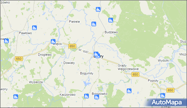 mapa Budry, Budry na mapie Targeo