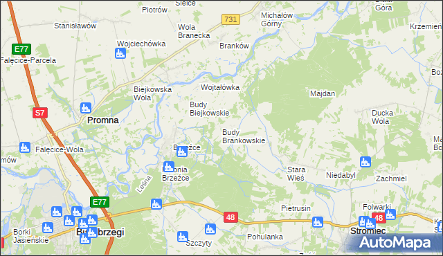 mapa Budy Brankowskie, Budy Brankowskie na mapie Targeo