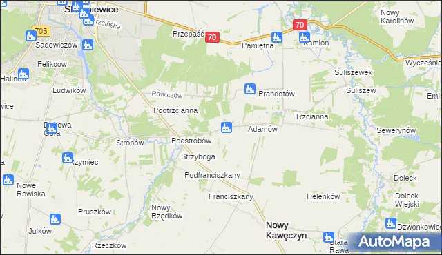 mapa Budy Trzcińskie, Budy Trzcińskie na mapie Targeo