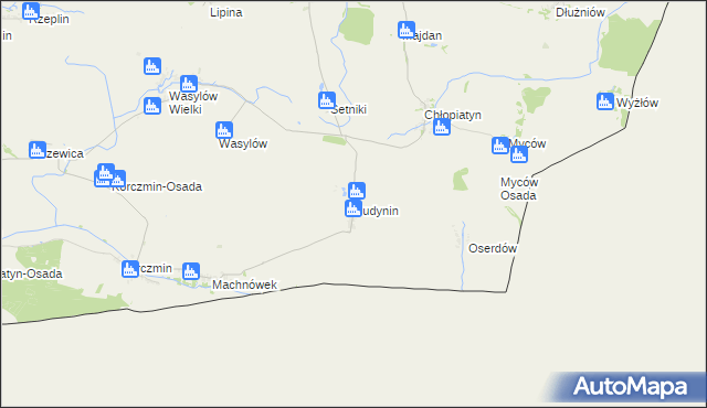 mapa Budynin, Budynin na mapie Targeo
