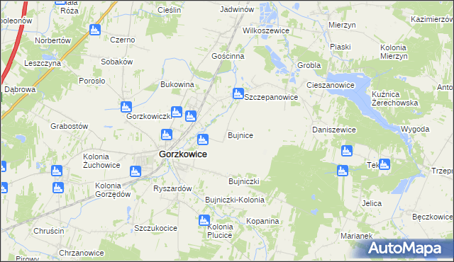 mapa Bujnice, Bujnice na mapie Targeo