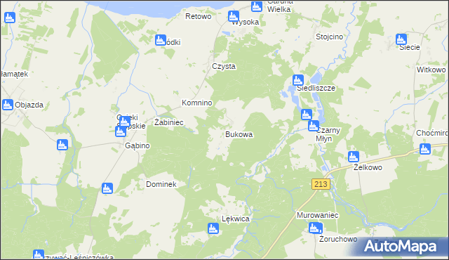 mapa Bukowa gmina Smołdzino, Bukowa gmina Smołdzino na mapie Targeo