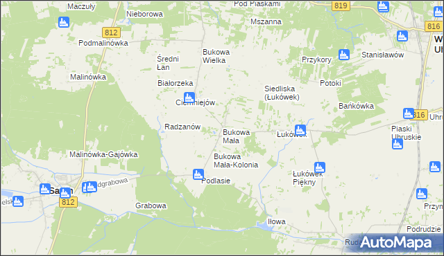 mapa Bukowa Mała, Bukowa Mała na mapie Targeo