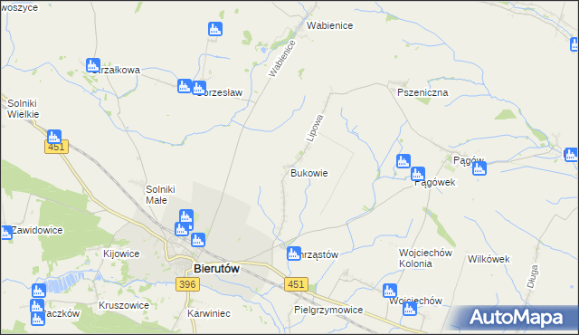 mapa Bukowie gmina Wilków, Bukowie gmina Wilków na mapie Targeo
