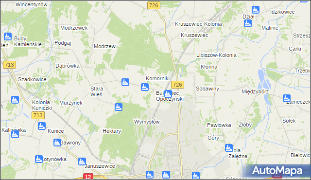 mapa Bukowiec Opoczyński, Bukowiec Opoczyński na mapie Targeo