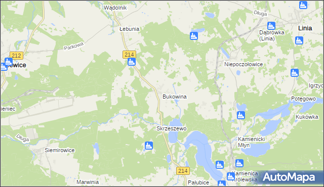 mapa Bukowina gmina Cewice, Bukowina gmina Cewice na mapie Targeo