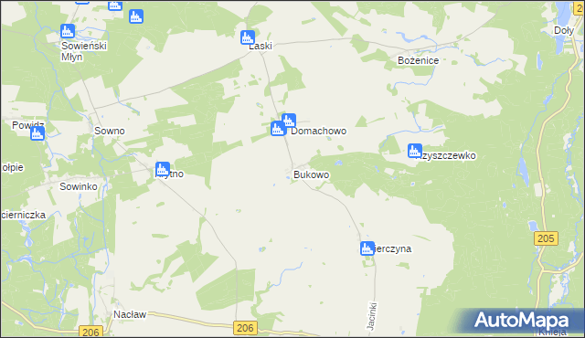 mapa Bukowo gmina Polanów, Bukowo gmina Polanów na mapie Targeo