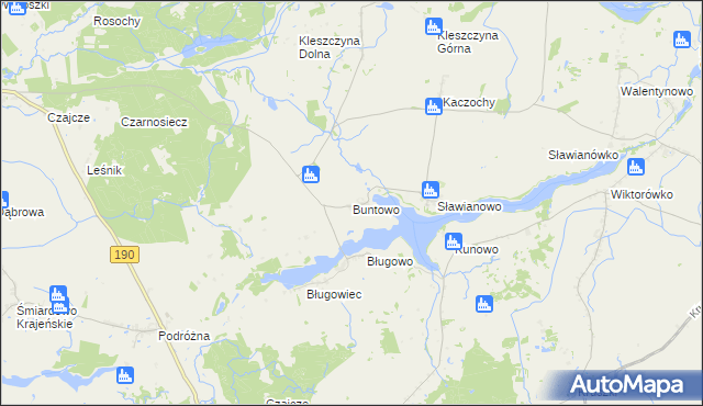 mapa Buntowo, Buntowo na mapie Targeo