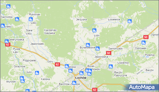 mapa Burakowskie, Burakowskie na mapie Targeo