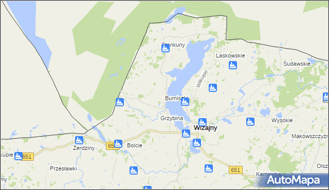 mapa Burniszki, Burniszki na mapie Targeo
