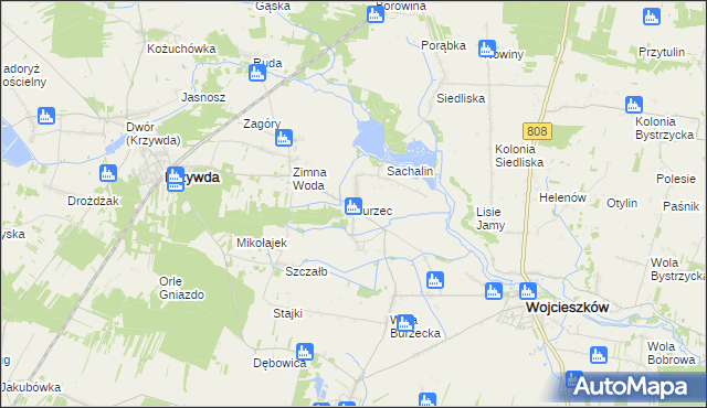 mapa Burzec, Burzec na mapie Targeo