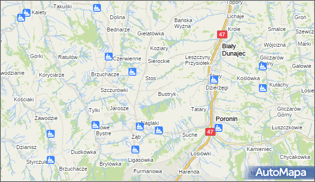 mapa Bustryk, Bustryk na mapie Targeo