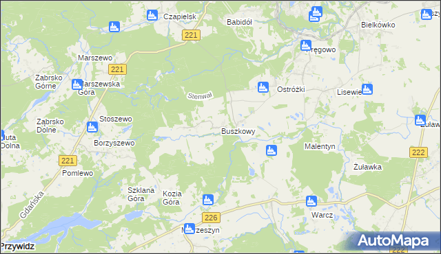 mapa Buszkowy, Buszkowy na mapie Targeo