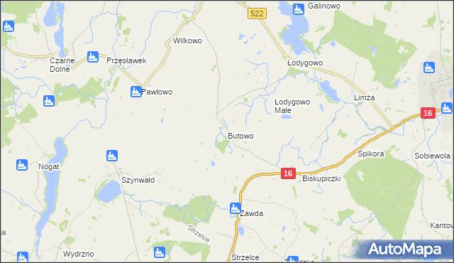 mapa Butowo, Butowo na mapie Targeo