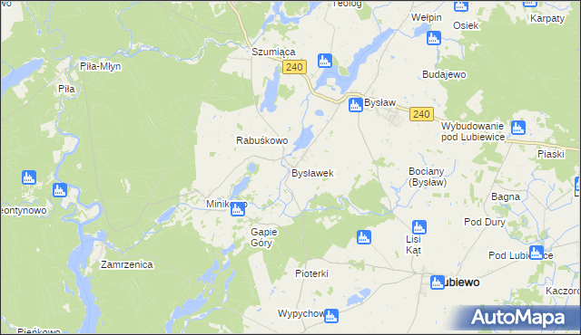 mapa Bysławek, Bysławek na mapie Targeo