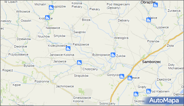 mapa Bystrojowice, Bystrojowice na mapie Targeo