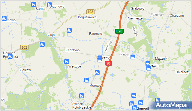 mapa Byszewo gmina Siemyśl, Byszewo gmina Siemyśl na mapie Targeo