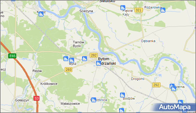 mapa Bytom Odrzański, Bytom Odrzański na mapie Targeo