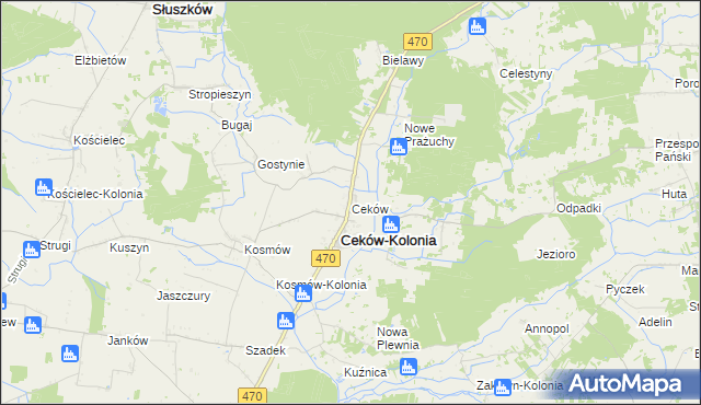 mapa Ceków, Ceków na mapie Targeo