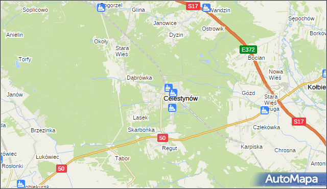 mapa Celestynów powiat otwocki, Celestynów powiat otwocki na mapie Targeo